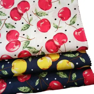 100% algodão impressos cereja frutas impressos tecido tecido tecido tecido para crianças vestido do do bebê roupas