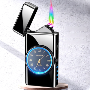 Encendedor Electrónico de Doble Arco JOFI con Diseño de Reloj de Cuarzo, Recargable, Resistente al Viento, Metálico, Clásico, para Regalo de Hombre - Product Image 1