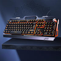 Clavier et souris mécaniques filaires en métal, interface PS/2, casque rétroéclairé RVB, ensemble trois pièces pour jeux sur ordinateur et esports