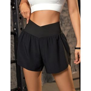 FOXA Pantalones cortos deportivos de secado rápido para mujer, cintura alta, para gimnasio, correr, ropa informal de verano - Product Image 4