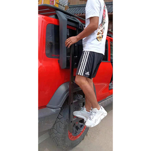 חלקי חילוף אלומיניום שחור בצד סולם אוניברסלי צלב בר מדף גג עם מנעול עבור טנק 300 - Product Image 6