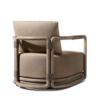 Fauteuils pivotants haut de gamme pour jardin, en teck résistant aux intempéries, avec design en corde tressée, pour l'extérieur