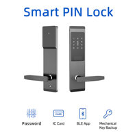 Kunci Pintu Pintar Digital Tanpa Kunci dengan Kata Sandi, Aplikasi TTLock, WiFi, Gateway G2 Opsional untuk Pintu Kayu, Penggunaan Rumah/Kantor, Bahan Stainless Steel