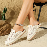 Espadrilles plates à enfiler pour femmes, style espagnol, antidérapantes, à bout fermé, en tissu, collection automne, vente en gros