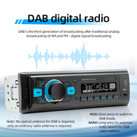 Reproductor de MP3 para Coche BQCC1 DIN Estéreo Autorradio DAB 12V Receptor FM Integrado BT AUX-in SD USB Voz IA Pantalla de Luz Variable