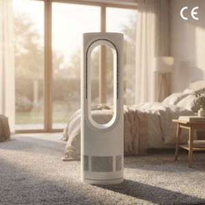 Ventilatore a Torre Elettrico <span class=keywords><strong>Angelo</strong></span> AZ588PRO Senza Pale con Oscillazione a 75 Gradi, Funzioni di Raffreddamento e Riscaldamento, Telecomando e Controllo Touch per Uso Domestico - Product Image 1