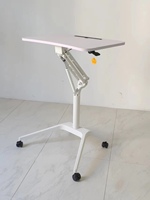 Nouveau modèle 2024 de mobilier de bureau, bureau d'ordinateur surélevé en métal, surface en acier inoxydable, pliable, réglable, portable, design sain