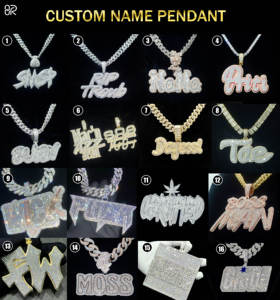 Luxury Vvs Moissanite Letter 3D Chain Pendant Custom Iced Out Hip Hop Pass Diamond <b>Tester</b> Round Cut Diamond Name Pendant Jewelry - Product Image 4