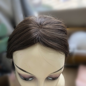 Emeda #4 colore naturale iniezione capelli Topper piccole dimensioni <span class=keywords><strong>5.5</strong></span>*6.5 cm Base di seta - Product Image 3