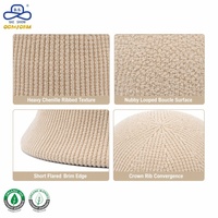 Chapeau cloche en chenille personnalisé OEM, bonnet côtelé en bouclette, crème, vintage, pour femme, vente en gros