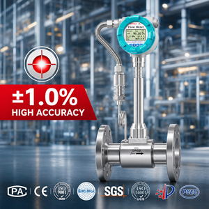Débitmètre intelligent à vortex 4-20mA Impulsion RS485 pour <span class=keywords><strong>gaz</strong></span>, liquide, vapeur, huile thermique – Surveillance du débit avec connexion par collier, bride ou filetage - Product Image 2