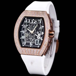 Reloj de Buceo Automático Mecánico de Lujo Unisex para Negocios, Esfera de Cristal de Zafiro, Caja de Titanio con Piedras Preciosas, Correa de Goma, Resistente al Agua 50 Bar - Product Image 1