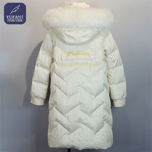Chaqueta Larga de Plumón Blanca para Mujer con Capucha de Piel, Abrigo de Invierno Acolchado de Alto Relleno, Parka Aislante para Exteriores - Product Image 2