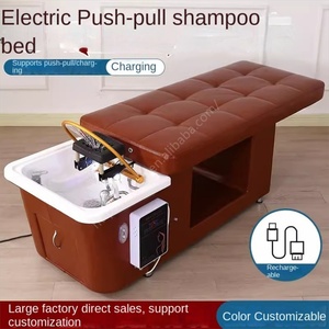 Kisen Good Design Shampoo <b>Bed</b> Massage Table <b>Space</b>-<b>saving</b> Salon Furniture Special Design Surface Slides Electrically - Product Image 5