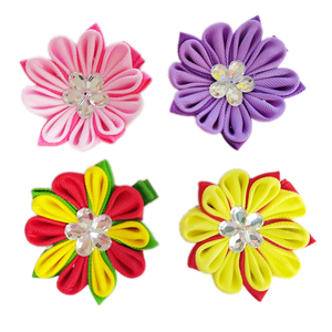 Cinta de grogrén tela flor horquilla bebé niñas lazos pinzas para el cabello lazos para el cabello accesorios para bebés niños pequeños niños adolescentes - Product Image 1