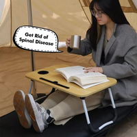 Bureau d'ordinateur Portable pliable, vente en gros, Table d'ordinateur Portable pliante en bois, bureau d'ordinateur sur le lit