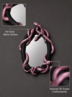 Miroir mural décoratif créatif et unique, design Art Déco avec serpents enroulés, en résine et verre, pour Halloween, bar, maison hantée