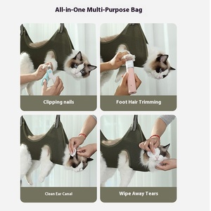 Bolsa de baño multifuncional antiarañazos <span class=keywords><strong>para</strong></span> gatos <span class=keywords><strong>para</strong></span> el aseo, el recorte de uñas y la toma de medicamentos hecha de malla Sandwitch - Product Image 4
