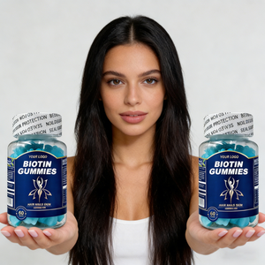 Permen Kolagen Stowberry untuk Pertumbuhan Rambut, Kulit, dan Kuku, Vitamin Gummies Label Pribadi, Magnesium Kolagen Biotin Vitamin Gummy - Product Image 1