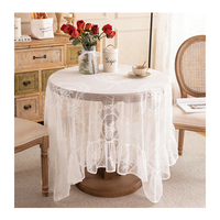 Nouvelle arrivée Nappe en dentelle blanche et verte brodée pour la maison, les fêtes en plein air, les événements, la décoration de mariage