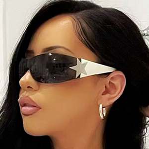 Gafas de Sol de Moda Y2K con Lentes de Una Pieza, Estrella de Cinco Puntas, Montura ARC, Sin Marco, Estilo Punk, para Hombre y Mujer - Product Image 1