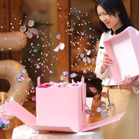 Boîte surprise explosive à fleurs et papillons volants pour la Saint-Valentin, cadeau d'anniversaire pour filles et garçons