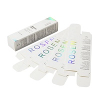 Boîte pliante personnalisée en carton avec impression UV sélective sur papier métallisé arc-en-ciel pour emballage cosmétique