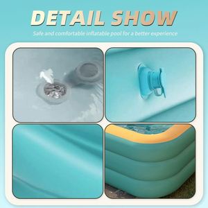 สระว่ายน้ำเป่าลม PVC ทรงสี่เหลี่ยมขนาดใหญ่ หนาพิเศษ สำหรับผู้ใหญ่ เด็ก และทารก ใช้งานกลางแจ้ง - Product Image 3