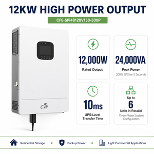 Inversor Híbrido Monofásico de 12kW con Batería de Iones de Litio de 48V <span class=keywords><strong>CFE</strong></span> SPI48120V150-500P, Sistema UPS para Almacenamiento de Energía Doméstica y Seguridad - Product Image 3