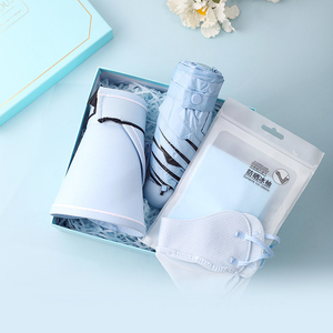 Nouveau populaire Design innovant cadeau combinaison ensemble parapluie pliant crème solaire masque manchon Protection solaire extérieure 3 pièces coffret cadeau - Product Image 5