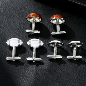 Boutons de manchette en cuivre de style sportif <span class=keywords><strong>pour</strong></span> hommes, accessoires élégants en forme de ballon de <span class=keywords><strong>basket</strong></span> et de rugby <span class=keywords><strong>pour</strong></span> costumes et chemises, idéaux <span class=keywords><strong>pour</strong></span> les cadeaux - Product Image 2