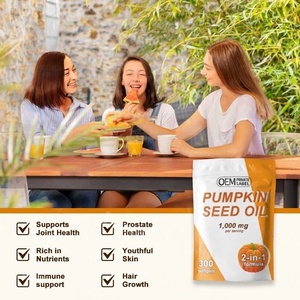Aceite de Semillas de Calabaza Prensado en Frío de Marca Privada OEM ODM, Cápsulas Blandas de 1000mg con Extracto de Saw Palmetto para la Salud de la Próstata - Product Image 4