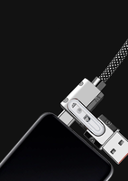 Kabel Data Pengisian Cepat Empat-dalam-Satu 100W PD27W 3A Kompatibel dengan IOS dengan Selubung Nilon untuk Ponsel