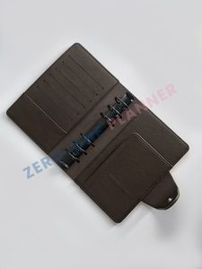 Tùy chỉnh PU da danh mục đầu tư Pebble A4 A5 A6 A7 mỏng nhung Schwarz tiền mặt Chất kết dính Ví với túi có khóa kéo và đen TRIM - Product Image 2