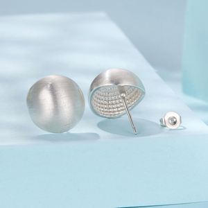 Boucles d'oreilles à clous classiques unisexes, bijoux plaqués argent, forme ronde, boucles d'oreilles tendance - Product Image 3