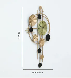 Luxurious Metal Frame Designer <b>Wall</b> <b>Clock</b> with Precise Time Display Vintage Look <b>for</b> Homes Offices & Restaurants Easy to Install - Product Image 6