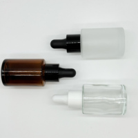 Flacon en verre de 30 ml à prix d'usine, compte-gouttes pour huile essentielle, compte-gouttes pour sérum, couleur dégradée brun givré et transparent
