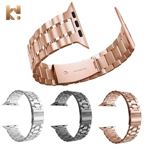 KeepWin Originale 2024 <span class=keywords><strong>Cinturino</strong></span> in <span class=keywords><strong>Acciaio</strong></span> Inossidabile con 5 Perle Metalliche per Apple Watch Serie 9 8 7 6 5 4 SE 3 2 1 - Product Image 2