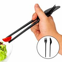 Ensemble de couverts portables 3-en-1 réutilisables pour le camping et les voyages – Fourchette, couteau, baguettes – Ustensiles de table cadeau pour l'extérieur