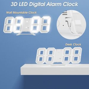 3D LED 테이블 벽 시계 디지털 타이머 야간 조명 시계 알람 시계 창고 사무실 거실 12/24H 밝기 조절 가능 - Product Image 2