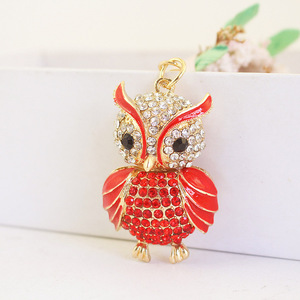 พวงกุญแจรถรูปนกฮูกทาสีน่ารักแฟชั่นสำหรับผู้หญิงกระเป๋าเครื่องประดับจี้340โลหะ - Product Image 2