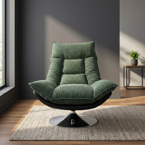 Modern Green Torus Shape Bean Bag Chair Contemporary Style Living Room Furniture Steel Frame High-density Sponge - Product Image 2