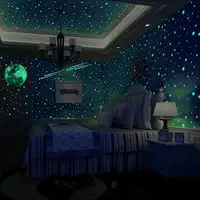 Ücretsiz örnek yatak odası dekorasyon 3d karanlık ay ve yıldız duvar sticker