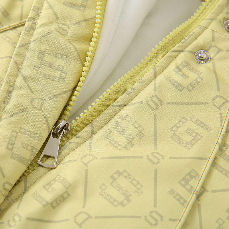 Thickened Fleece Warm Winter Padded Jacket Boys Full Print Letter ...