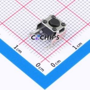 GT-TC101A-H043-L1 Tactile Switch Through hole,6x7.5mm Switch Single Pole Single Throw Round Button 1.6N Right Angle Insert - Product Image 1
