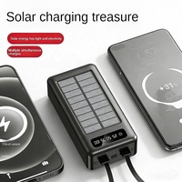 Power Bank Tenaga Surya Portabel 20000mAh Kapasitas Tinggi Tahan Air Pengisi Daya Ponsel Pintar untuk Perjalanan Luar Ruangan 10W Pengisi Daya Baterai untuk Ponsel