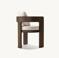 BRONTE Nouveau Design Usine Vente à Chaud Style Meilleur Prix Coussin Rembourré en Aluminium Fauteuils de Salle à Manger Sans Bras avec Cadre en Métal