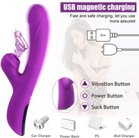 Aiersha 10 Arten Starker Vibrationsmodus USB Magnetisches Aufladen G-Punkt-Stimulator Klitoris-Sauger Rabbit Vibratoren