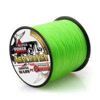 ASHCONFISH Ligne de pêche tressée flottante à pointe lestée, 1000m, 8 brins, super résistante, couleur vert gazon, anti-décoloration, pour lac, rivière, ruisseau