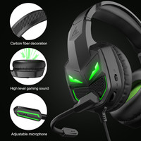 Headset Gaming Lampu Led Usb Musik Komputer Headset Berkabel Headphone Stereo Gaming Pc Headset Gaming dengan Mic